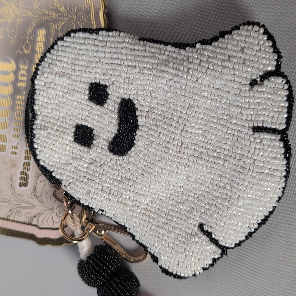 Wandering Moon India Handmade Beaded Ghost Pouch - Picture 4 of 8